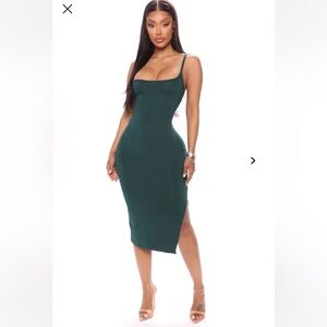 Elegant Green Midi Dress plus Sz 1X nwt